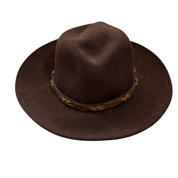Vintage Wind River Bailey Brown Lite Felt 100% Wool Hat Medium Western Boho USA - Picture 1 of 10
